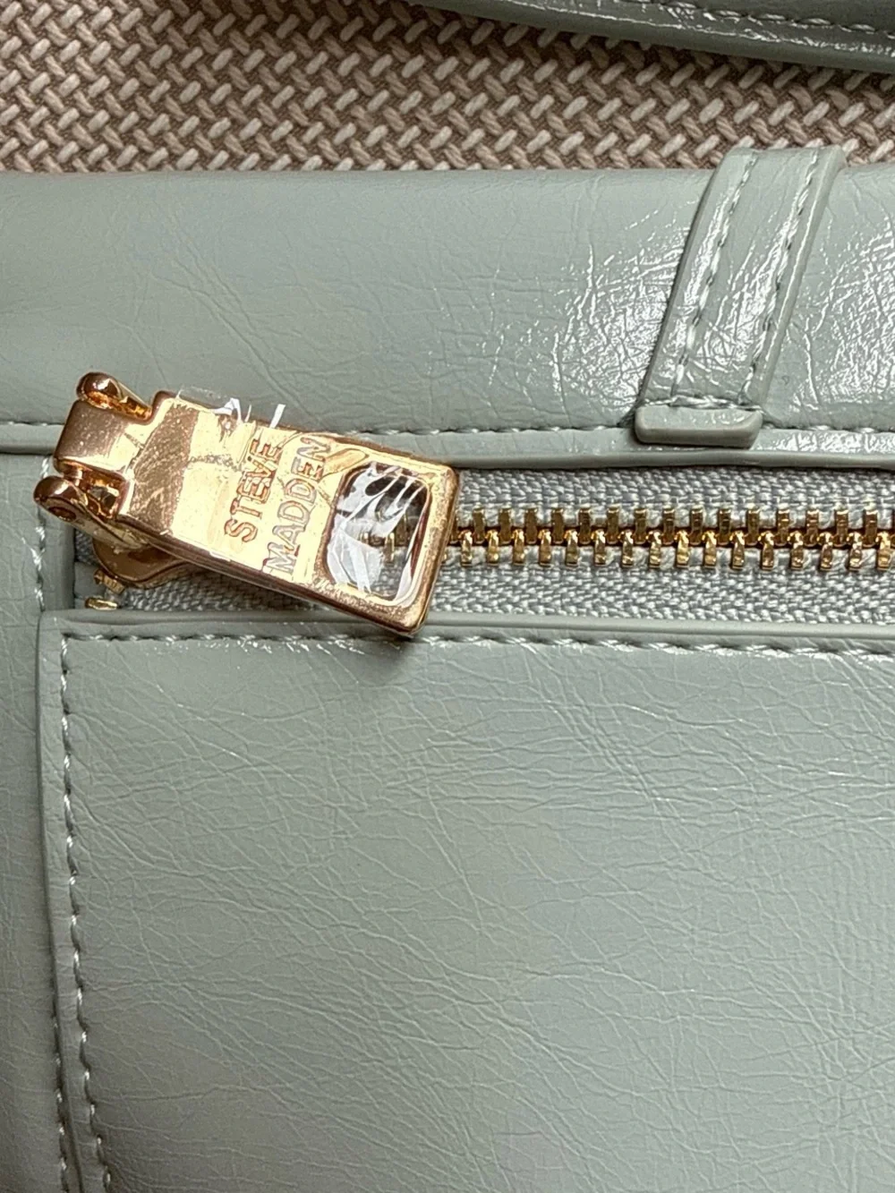 Steve Madden Mint Green Envelope Clutch with Gold Ring